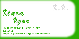klara ugor business card
