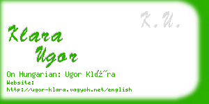 klara ugor business card